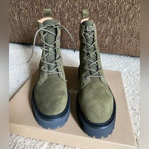 Rayna Lace-Up Lugsole Boot in Suede